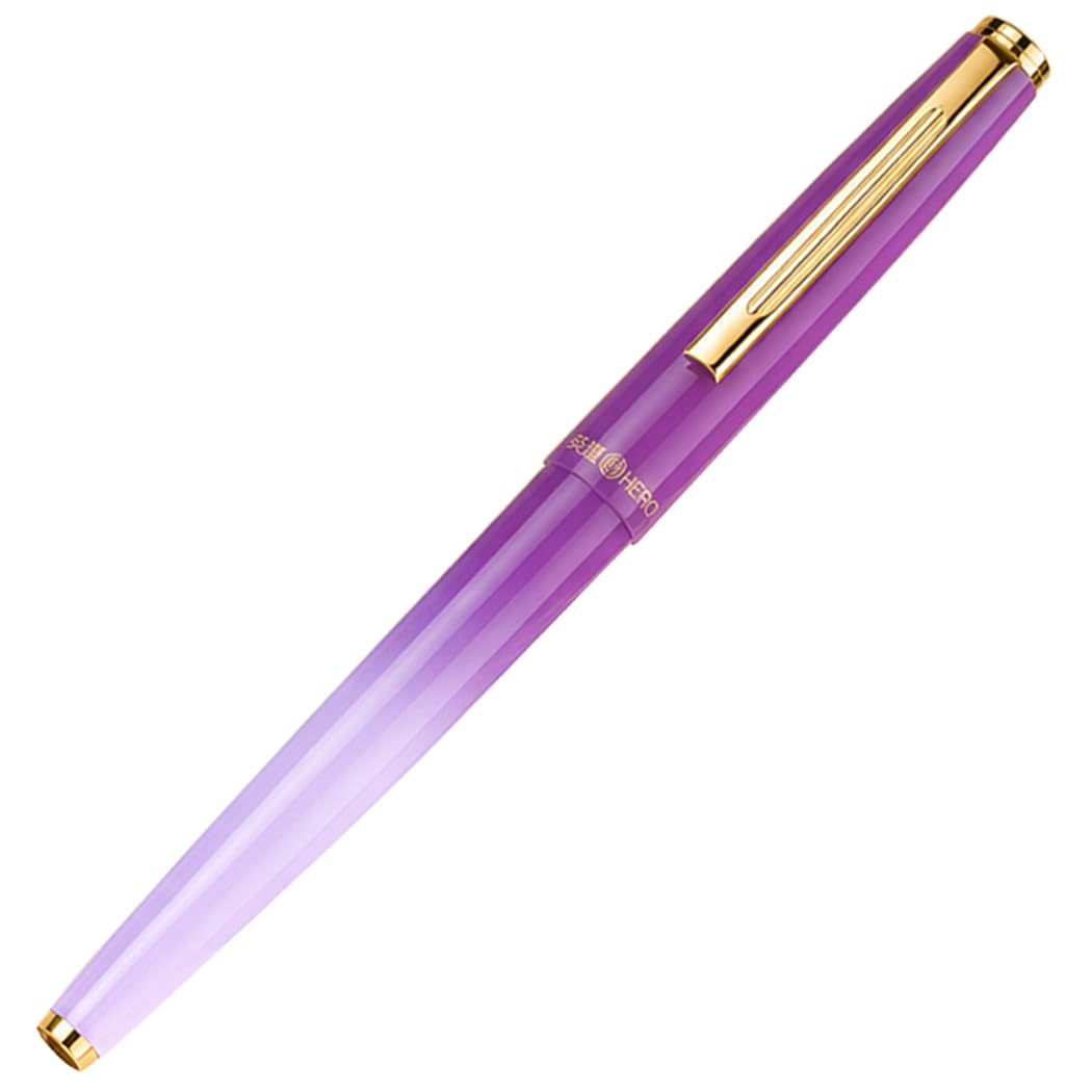 Ranvi Hero Fountain Pen Fine Nib Office Writing Ink Pen with Converter (YX329PLUS-Purple) — image 1