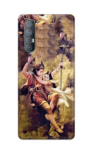 Image of Printed Hard Back Cover for Oppo Reno3 Pro (6.4 inch) Back Cover (Radha Krishna Love -J1) -190724(EA)