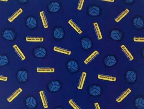 1/2 Yard - New Holland Tractor Logo Toss on Blue Cotton Fabric - Officially Licensed (Great for Quilting, Sewing, Craft Projects, Throw Pillows & More) 1/2 Yard X 44"
