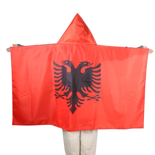 Image of AZ FLAG Albania BODY Flag 3' x 5' - Albanian CAPE FAN flags 90 x 150 cm - Banner 3x5 ft