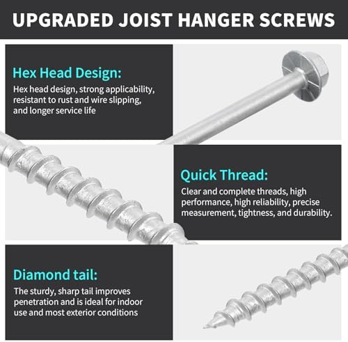 #9 x 2-1/2" Heavy Duty Joist Hanger Screws, 200 Count, SD Connector Screws - 5