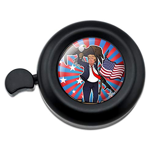 GRAPHICS & MORE Patriotic Donald Trump with Eagle American Flag Gun Bicycle Handlebar Bike Bell