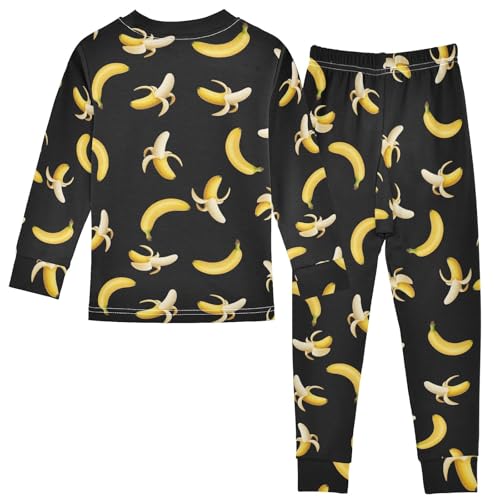 ODAWA Yellow Bananas Black Pajama Sets Footless 18M Matching Fall Pajamas2