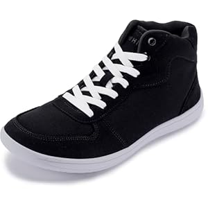 WHITIN Women’s High-Top Canvas Minimalist Barefoot Shoes + Wide Toe Box + Zero Drop