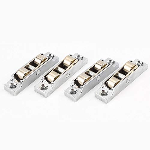 Roues Doubles en Acier Plat en Plastique, Doubles roulettes Réglables, Adaptées Aux Poulies De Porte Et Fenêtre 80/88, Portes Coulissantes en Verre, Un Paquet De Quatre Cover