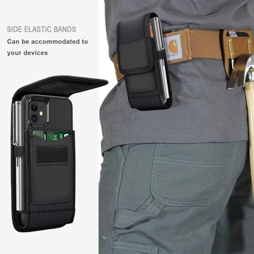 Image of Men's XXL Mobile Purse Holster - Waist Belt Clip Pouch and Nylon Cell Phone Case with Card Holder - Durable Mobile Phone Bag for Convenience and Security