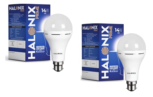 Halonix 14W Emergency Bulb | Rechargeable For Power Cuts Backup : 4Hrs Cool Day Light Pack Of 2 Light, B22D, Led (B0D8J14L66) Amazon Price History, Amazon Price Tracker