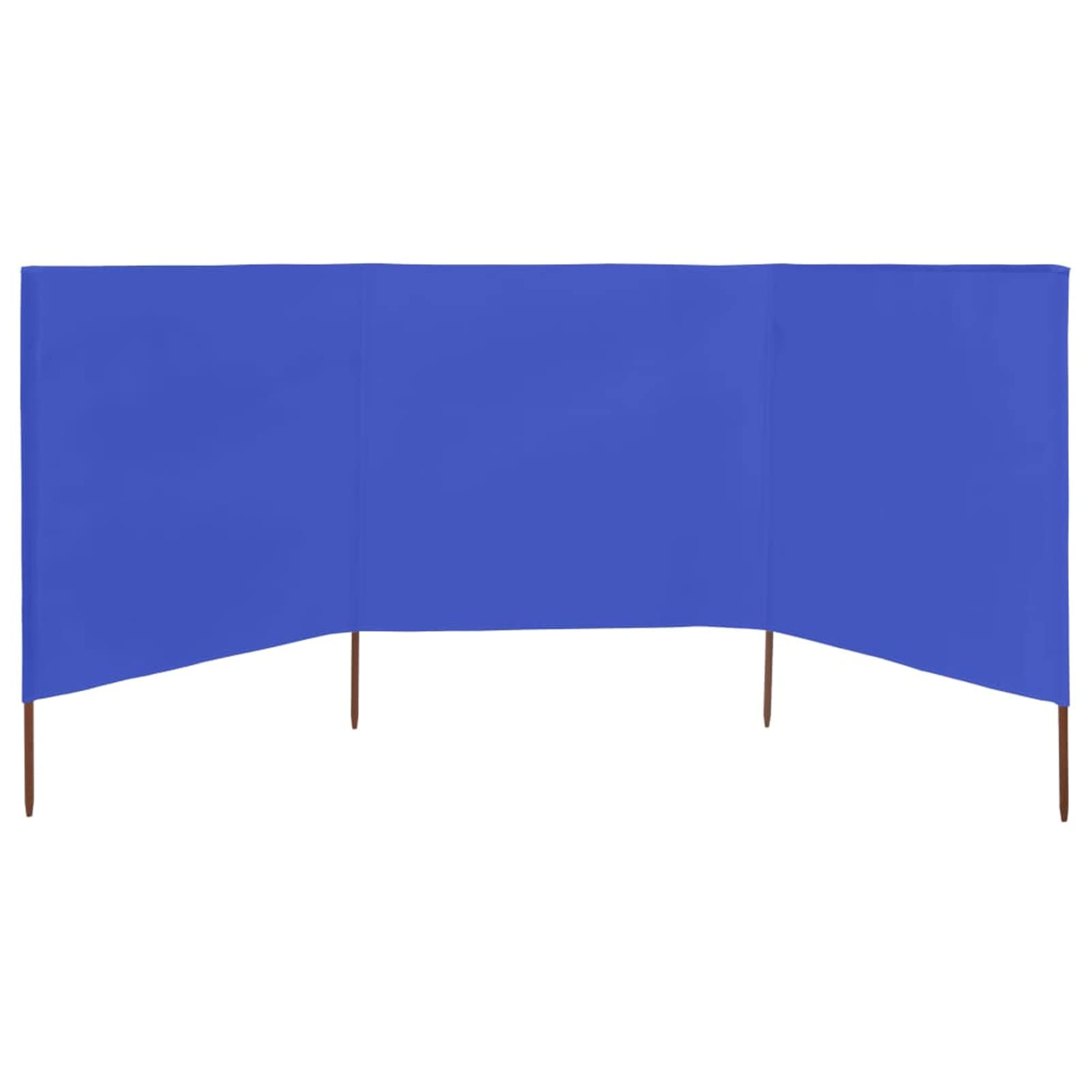 Homgoday 3-teiliges Windschutzgewebe Faltbar Strand Windschutz Sichtschutz Zaunblende für Camping Balkon Terrasse Garten Zaun Strand 400 x 80 cm Azurblau
