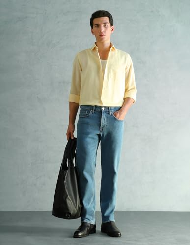 Image of Arrow Solid Slim Fit Formal Shirts for Men - Full Sleeve Shirt for Man