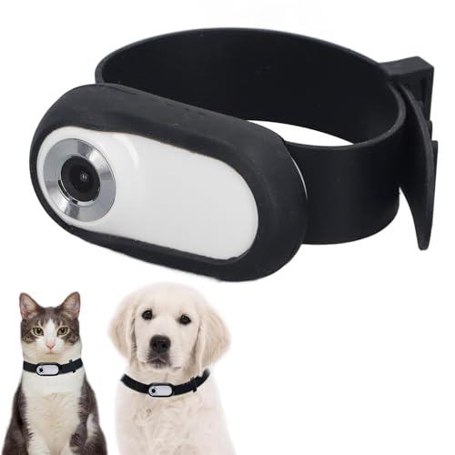 Goshyda Telecamera per Collare per Animali Domestici, Telecamera per Collare per Gatti HD 1080P Telecamera per Collare per Cani con Grandangolo di 120°, Mini Telecamera D'azione per