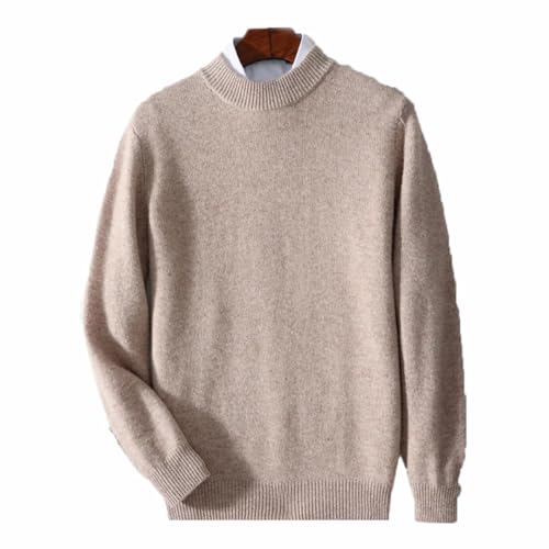 Men's Round Neck Thickenedsolid Color Knitted Pullover Winter Merino Wool Sweater4