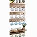 Soporte para tazas de pared, estantería colgante con 16 ganchos, estante de madera para taza de café, juego de 4 tazas rústicas para cocina, sala de descansos, pasillo