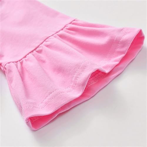 Girls Cute Short Sleeve Tee Tops Casual Loose Fit Ruffle Comfy Solid T Shirts Kids Girls Summer Soft Cotton Kids4