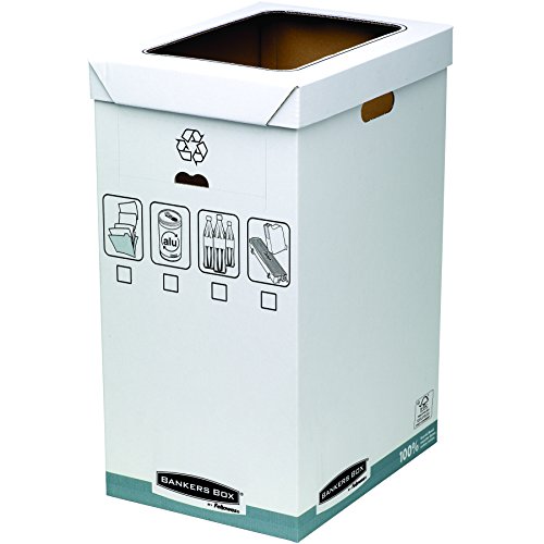 Bankers Box 0193201 kosz kartonowy do systemu recyklingu, FSC, biały/szary, 1 sztuka