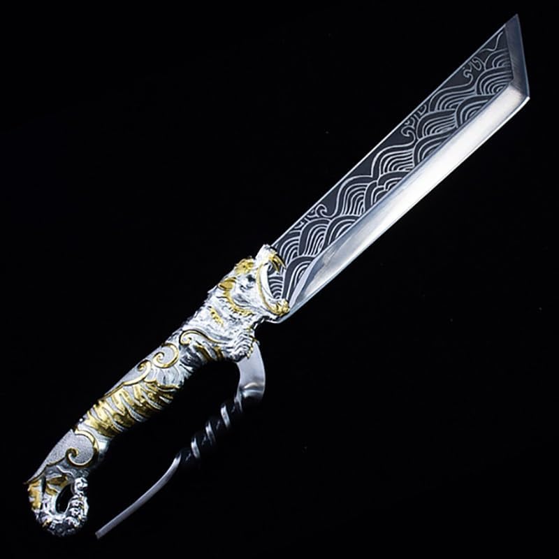 Meat Cleaver,Cleaver Knife 10 Inch Chopper Knife Long Hatchet Machete Hunting Camping Handmade Longquan Kitchen Knives Chop Big Bone Poultry Tools (Size : Knife With Cover)