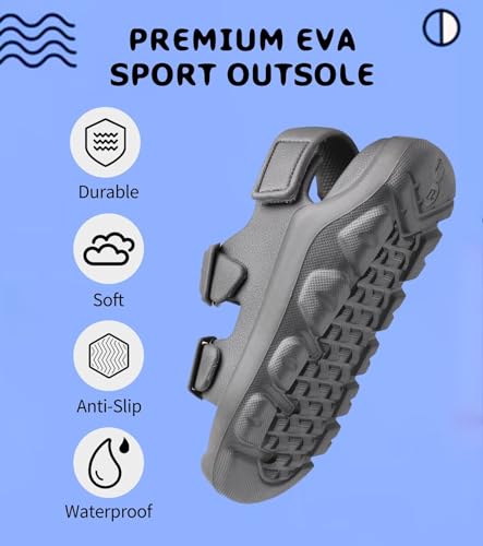 Image of Boys Girls Toddler Little Kid Sandals Buckle Adjustable Water Sandal With Hook Loop Back Strap(Toddler 5-Little Kid 12)