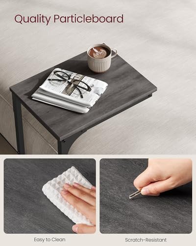 Image of VASAGLE C-Shaped End Table, Small Sofa Side Table with Metal Frame