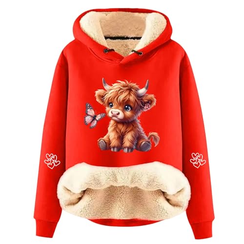 Sweat à capuche polaire femme rouge idéal pour vos loisirs cocooning