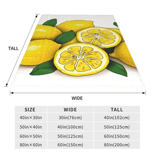 Couverture polaire citron jaune 127x101 cm pour canapé et lit