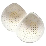 KAHIOE Bra Pads Inserts, 1Pair Thailand Naturel Latex Bras Removable Chest Cushion Breast Pad for Sports Bra or Swimsuit (White, M for B Cup)