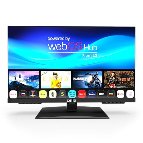 Cello Téléviseur Intelligent sans Cadre C2224WSH de 22 Pouces, alimenté par Secteur, LG WebOS, Bluetooth, Haut-parleurs Pitch Perfect, idéal pour Les Petites pièces