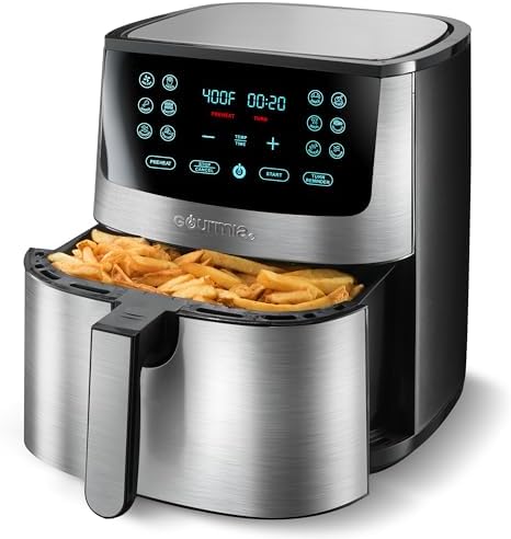 Gourmia Air Fryer - 8 Qt Basket Capacity, 12 Presets, Stainless S...