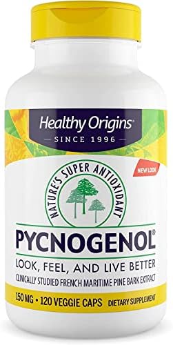 Healthy Origins Pycnogenol 150 mg (Nature's Super Antioxidant, Non-GMO, Gluten Free, Cardiovascular Support), 120 Veggie Caps