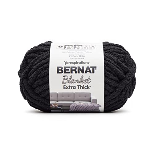Image of Bernat Blanket Extra Thick Coal Yarn - 1 Pack of 21.12oz /598.74g - 100% Polyester - #7 Jumbo - 72 Yards - Chunky Yarn for Hand Knitting, Crocheting, Crafts & Amigurumi