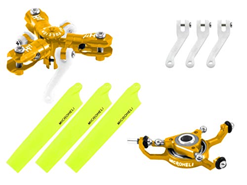 Microheli CNC Triple Yellow Blades Conversion Set (Gold) - Blade MCPXBL / BL2 (MH-MBL2201TYL)