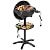 QPMR Electric Grill Outdoor/Indoor,Portable BBQ Grill with Nonstick Surface,200 Square Inches Indoor Electric Barburcue Grill with Adjustable Heat,Stand/Tabletop,for Patio/Yard/Home(Black)