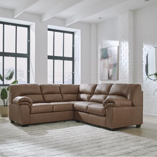 Image of Signature Design by Ashley Caramel Faux Leather Sectional, Walker Point