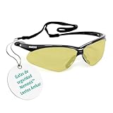 Ansell KleenGuard Nemesis Gafas de Seguridad Antiempañantes, Puente Nasal Flexible, Diseño Ligero y Envolvente para Construcción, Tiro, Exterior e Industria – Ámbar/Negro, 1 Par