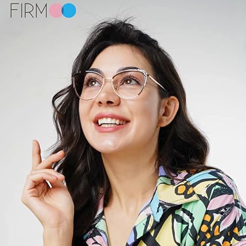 Image of Firmoo Blue Light Blocking Glasses,Anti Eye Strain Anti Headache UV Cut, Cateye Computer Reading Glasses with magnification