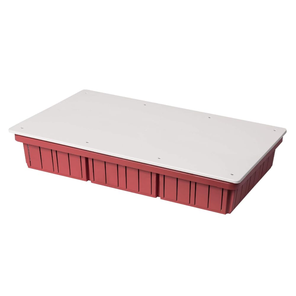 Scatola di derivazione da incasso con coperchio bianco, 520x295x90mm, per muratura, in tecnopolimero, arancione, serie 350 - Elettrocanali EC350C11