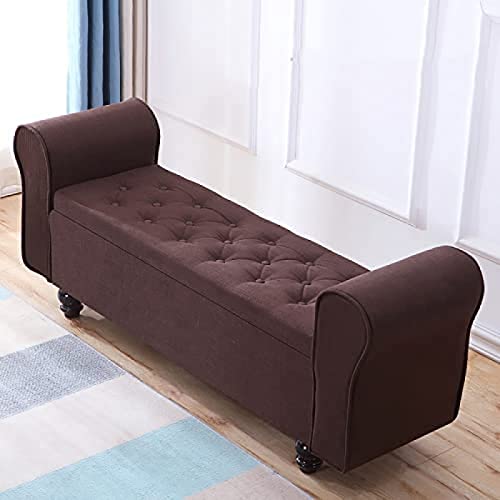 Meubles de salon multifonctions : le tabouret rembourré vert clair - 4