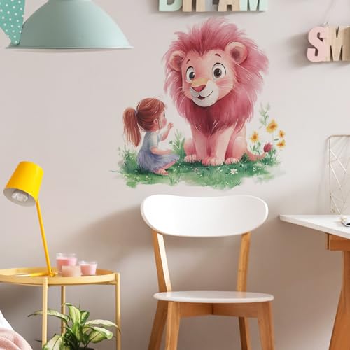 Vinilo Decorativo Removible León Rosa para Niños miniatura 5