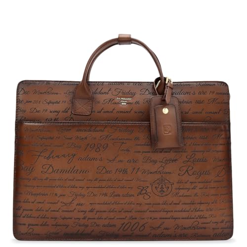Image of Da Milano Leather Laptop Bag - Fits Up To 15 inch Laptop
