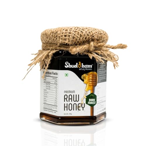 Image of Shuddham Dark Forest Honey 500g | Raw, Unheated & Non Pasteurized | 100% Pure Wild Multifloral Honey | No Added Sugar | FSSAI Certified | Natural Immunity Booster