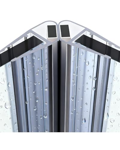 Gedotec Magnet-Duschlippendichtung für Duschtüren wasserabweisend | 1 Paar Profil-Dichtung 90° | Länge: 2 m | Duschdichtung 6mm - 8mm| Türdichtung PVC Transparent | Duschkabinen Dichtungen Duschwand