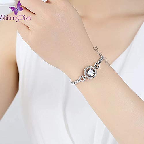 Shining Diva Platinum Plated Latest Bangle Bracelet for Women