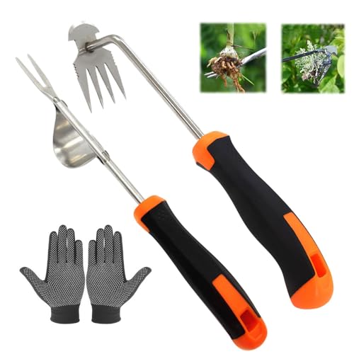 2 Piezas Extractor de malas hierbas manual,Desmalezar para Patio y Jardín,Multifunctional Weeder Tools,Weeder Puller Stand Up,Weed Removal Tool Long Handle,Herramienta para Eliminar Malas Hierbas (B)