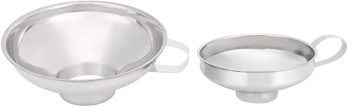 Miniatura 6 de Juego de vasos de embudo de acero inoxidable, diseño duradero, orificio ancho para granos grandes, superficie pulida de espejo, diseño de arco,
