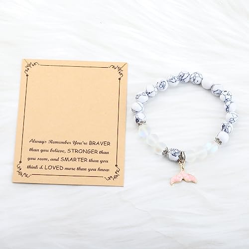 FUSTMW Fish Tail Bracelet Fish Lover Gift Beach Tail Jewelry Whale Dolphin Tail Charm Bracelet Ocean Fish Theme Gift4