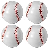 Tverghvad Baseball Dresser Knobs, [4 Pack] Baseball Decor Drawer Knobs, Ball Sport Knobs for Kids Boy’s Dresser Drawer/Cabinet/Closet Door, White