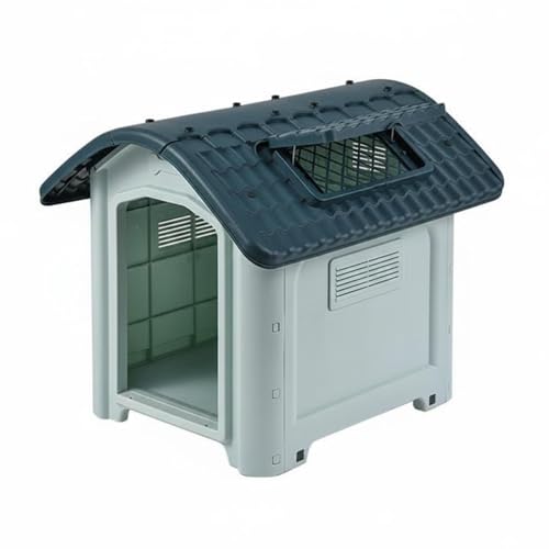 DimyFew Casa Perrera de Plástico Protección Caseta Perrera Exterior Piso Suspensión Elevada Refugio Animal para Jardín, Patio