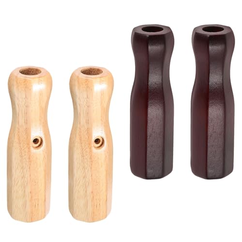 Poignées de remplacement foot en bois octogonal Milisten pour table de football rouge foncé