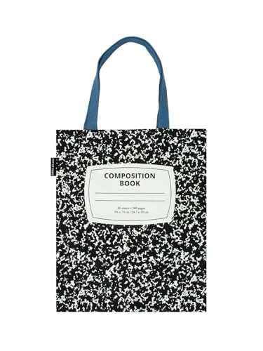 Out of Print Composition Notebook Tote Bag with Inner Pocket - Gift for Book Lovers and Teachers