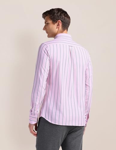 Image of U.S. Polo ASSN. Striped Regular Fit Cotton Shirts for Men - 100% Cotton, Full Sleeve Mens Casual Shirts
