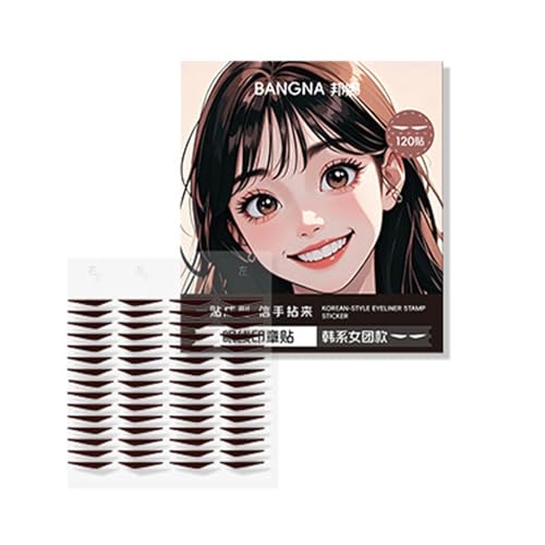 BANGNA アイラインシール 初心者 貼るだけでアイシャドウ 耐水 貼るアイライナー 貼るだけ 汗に強い アイメイク シールアイライナー 時短メイク idol目01 フォグブラック(120枚入)