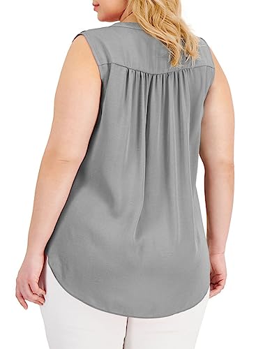 Eytino Women's Plus Size V-Neck Chiffon Blouse